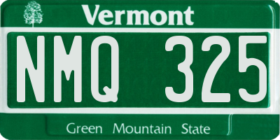 VT license plate NMQ325
