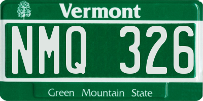 VT license plate NMQ326