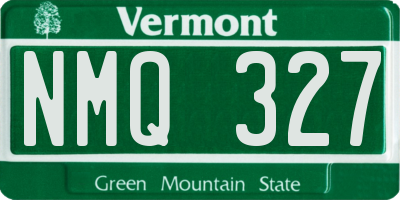 VT license plate NMQ327