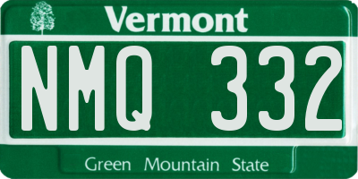 VT license plate NMQ332