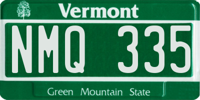 VT license plate NMQ335