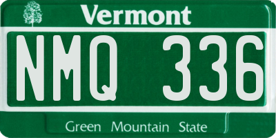 VT license plate NMQ336