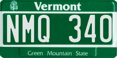 VT license plate NMQ340