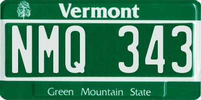 VT license plate NMQ343