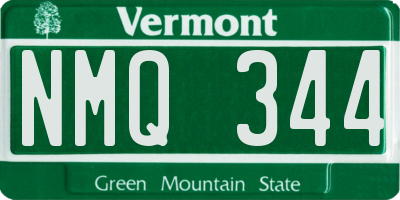VT license plate NMQ344