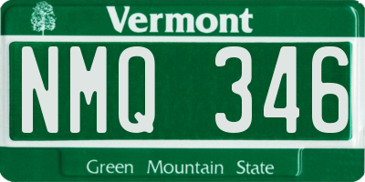 VT license plate NMQ346