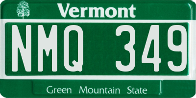 VT license plate NMQ349