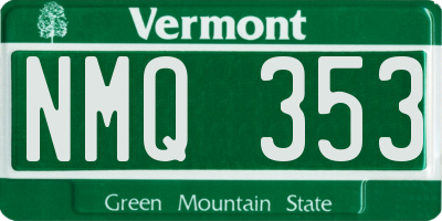 VT license plate NMQ353