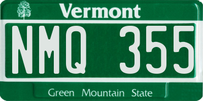 VT license plate NMQ355