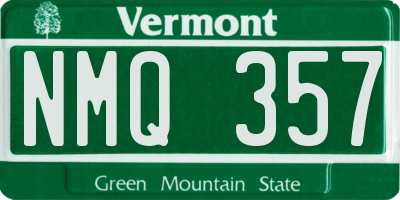 VT license plate NMQ357