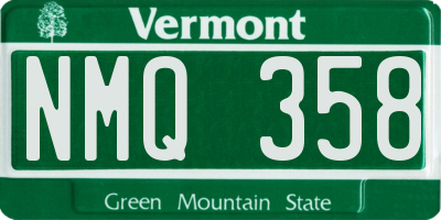 VT license plate NMQ358