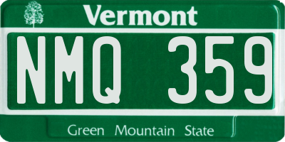 VT license plate NMQ359