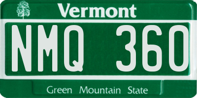 VT license plate NMQ360
