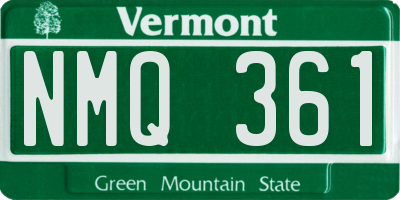 VT license plate NMQ361
