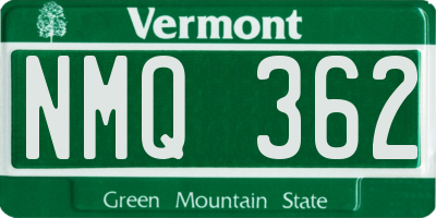 VT license plate NMQ362