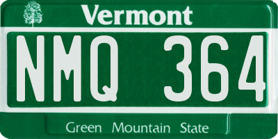 VT license plate NMQ364
