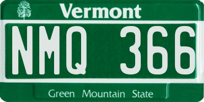VT license plate NMQ366
