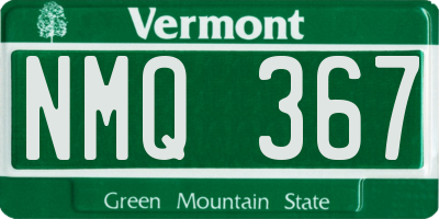 VT license plate NMQ367