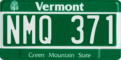 VT license plate NMQ371