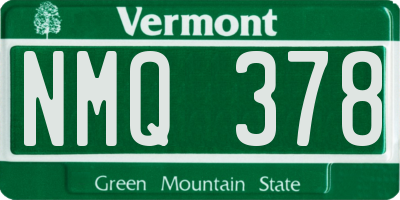 VT license plate NMQ378