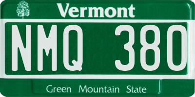 VT license plate NMQ380