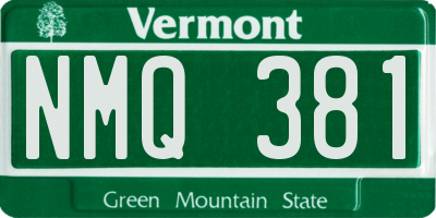 VT license plate NMQ381