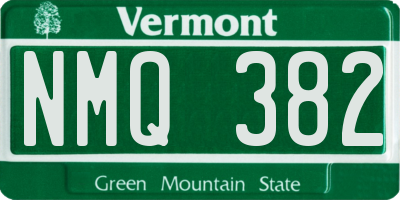 VT license plate NMQ382