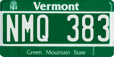 VT license plate NMQ383