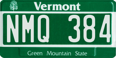 VT license plate NMQ384