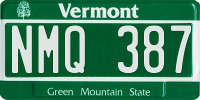 VT license plate NMQ387