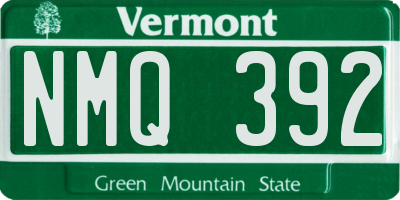 VT license plate NMQ392