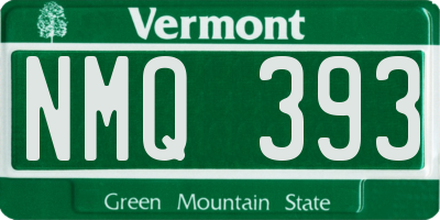 VT license plate NMQ393