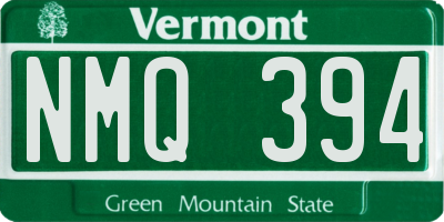 VT license plate NMQ394