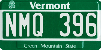 VT license plate NMQ396