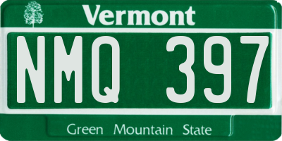 VT license plate NMQ397