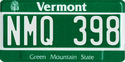 VT license plate NMQ398