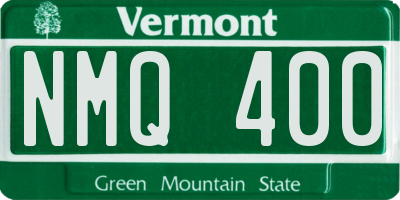 VT license plate NMQ400