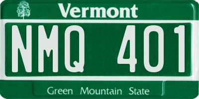 VT license plate NMQ401