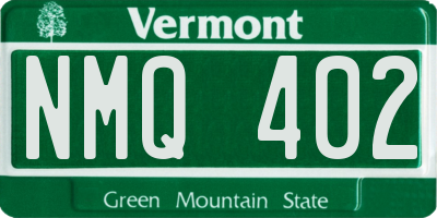 VT license plate NMQ402