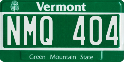 VT license plate NMQ404