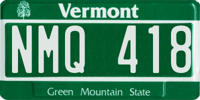 VT license plate NMQ418