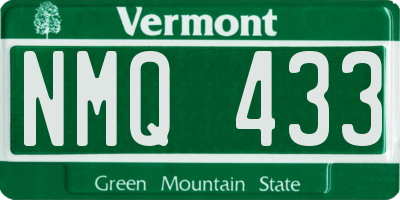 VT license plate NMQ433