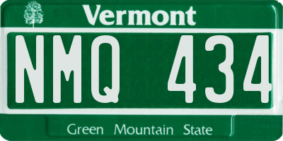 VT license plate NMQ434