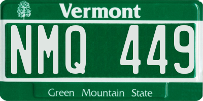 VT license plate NMQ449