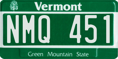 VT license plate NMQ451