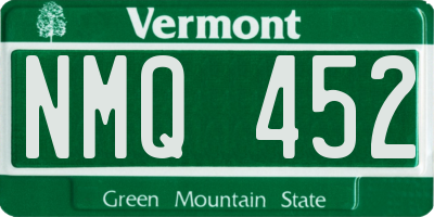 VT license plate NMQ452