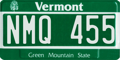 VT license plate NMQ455