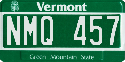 VT license plate NMQ457