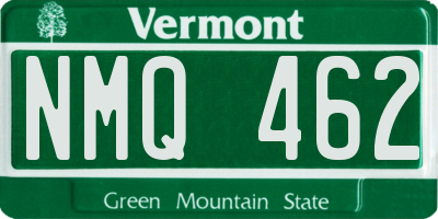 VT license plate NMQ462