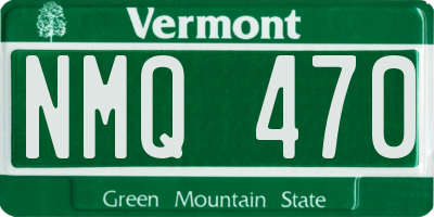 VT license plate NMQ470